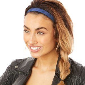 Hipsy Adjustable & No Slip Navy Blue Skinny Tech Sports Headband